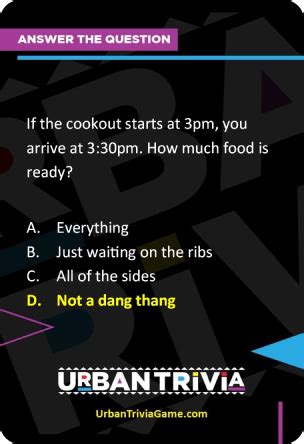 urban trivia game questions.
